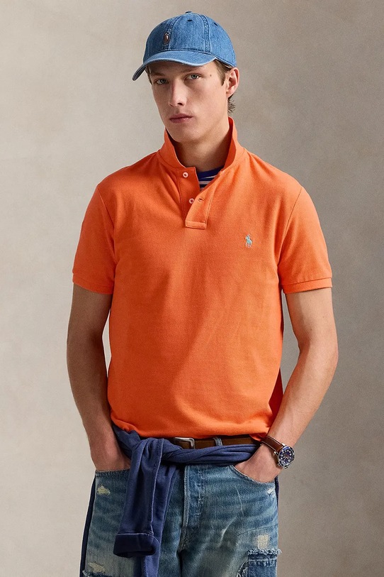 Бавовняне поло Polo Ralph Lauren бавовна помаранчевий 710680784