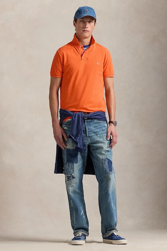 Îmbrăcăminte Polo Ralph Lauren polo de bumbac 710680784 portocaliu