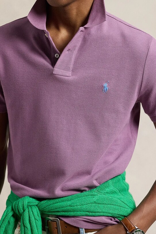 Бавовняне поло Polo Ralph Lauren фіолетовий 710680784
