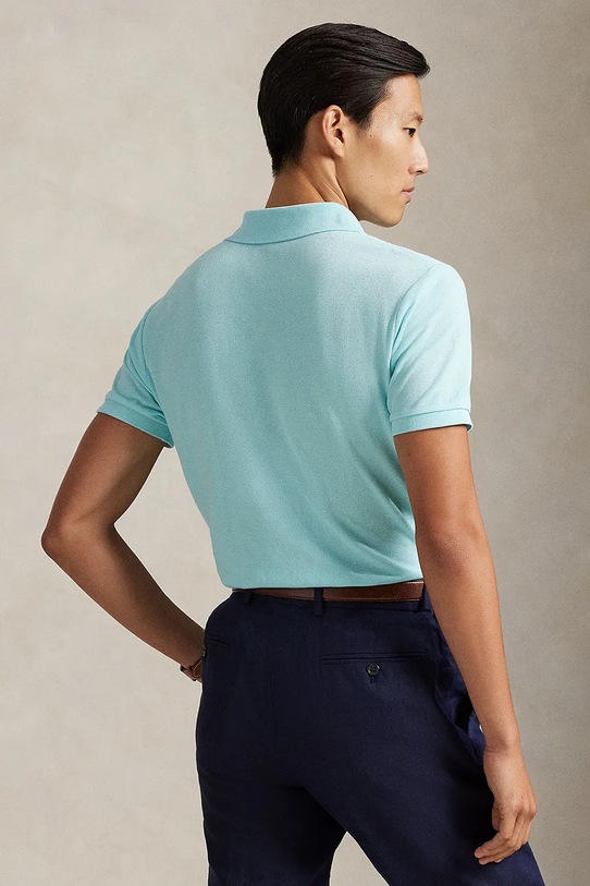 Polo Ralph Lauren polo bawełniane 710680784 turkusowy SS26