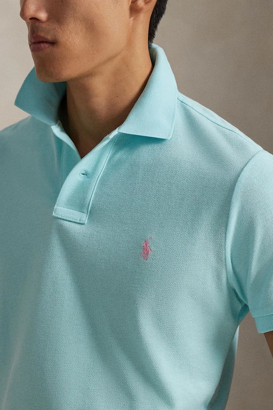 Polo Ralph Lauren polo bawełniane turkusowy 710680784