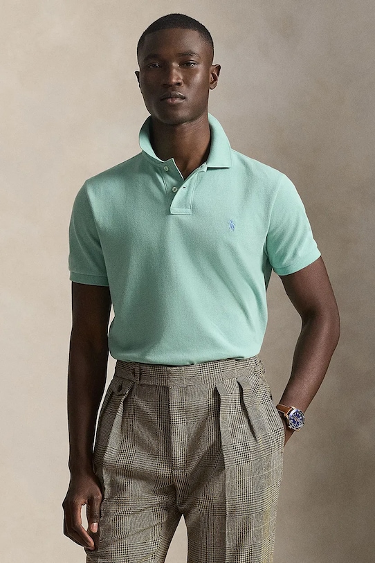 Polo Ralph Lauren polo bawełniane bawełna turkusowy 710680784