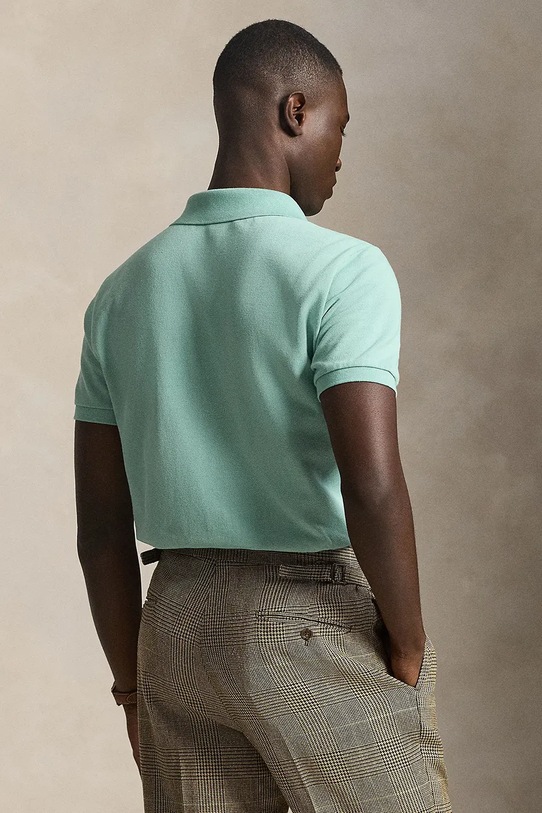 Polo Ralph Lauren polo bawełniane 710680784 turkusowy SS26