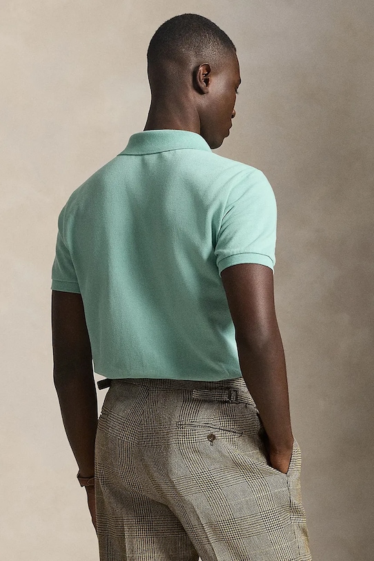 Polo Ralph Lauren polo bawełniane 710680784 turkusowy SS26