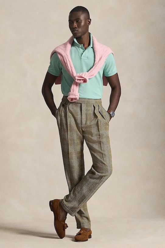 Odzież Polo Ralph Lauren polo bawełniane 710680784 turkusowy