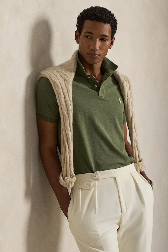 Polo Ralph Lauren polo bawełniane 710680784 zielony