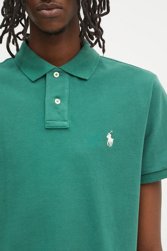 Bavlněné polo tričko Polo Ralph Lauren zelená 710680784