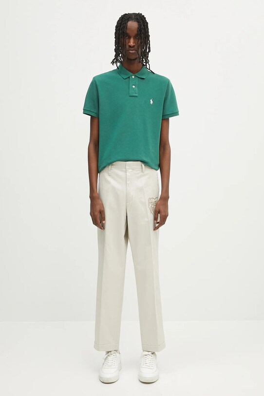 Bavlněné polo tričko Polo Ralph Lauren 710680784 zelená