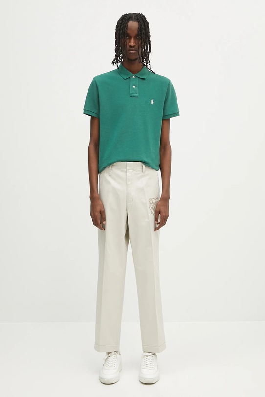 Βαμβακερό μπλουζάκι πόλο Polo Ralph Lauren 710680784 πράσινο