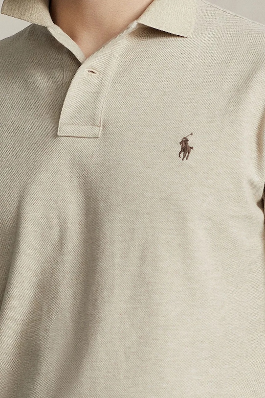 Pamučna polo majica Polo Ralph Lauren bež 710680784