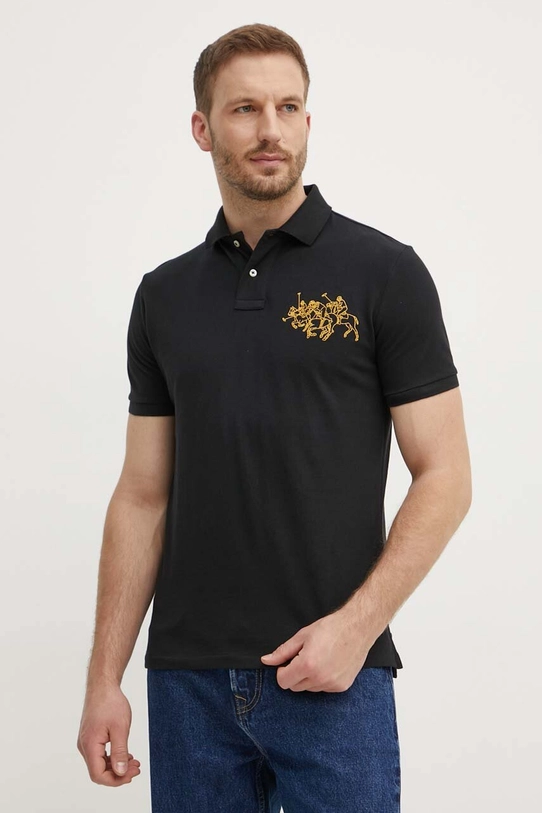 Polo Ralph Lauren polo bawełniane aplikacja czarny 710926121