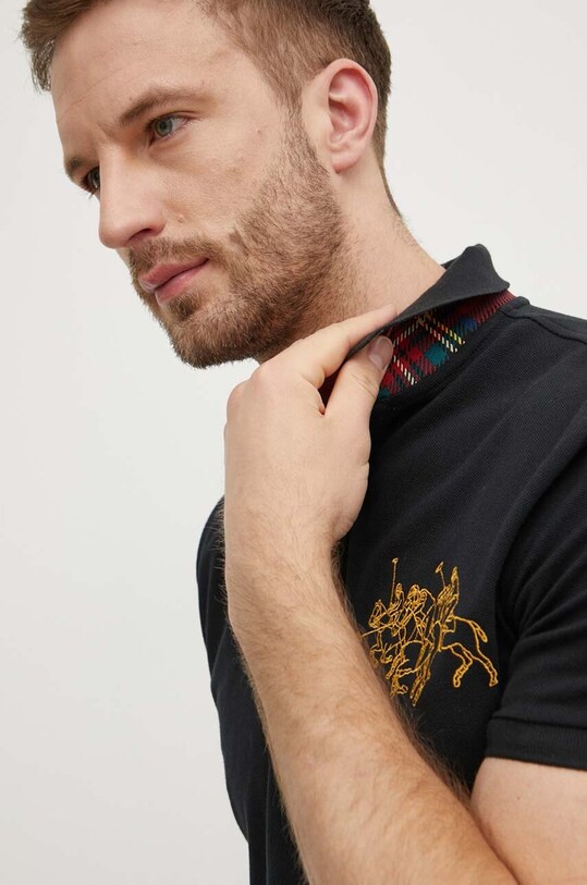 Pamučna polo majica Polo Ralph Lauren crna 710926121