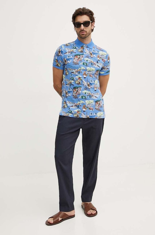 Polo Ralph Lauren polo bawełniane 710935221 niebieski SS24