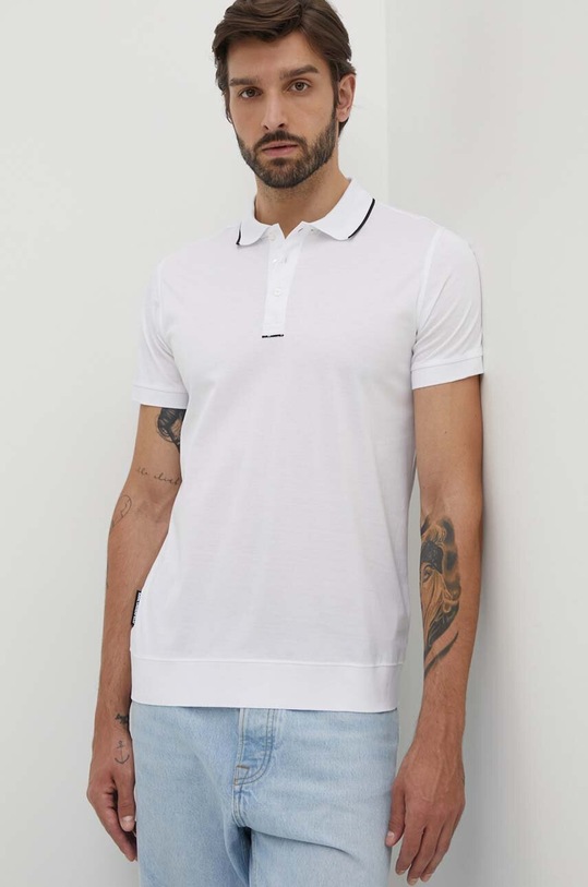 Bavlněné polo tričko Karl Lagerfeld bílá 542200.745002