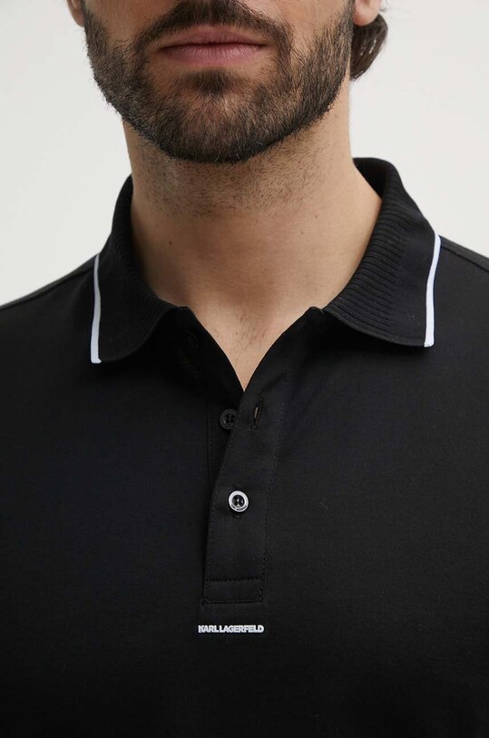 Pamučna polo majica Karl Lagerfeld 542200.745002 crna