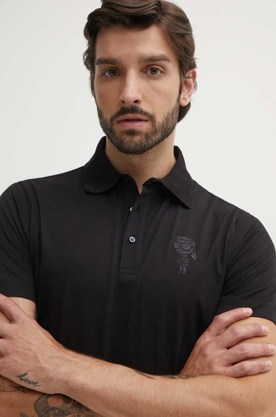 Karl Lagerfeld polo de bumbac regular negru 542241.745422