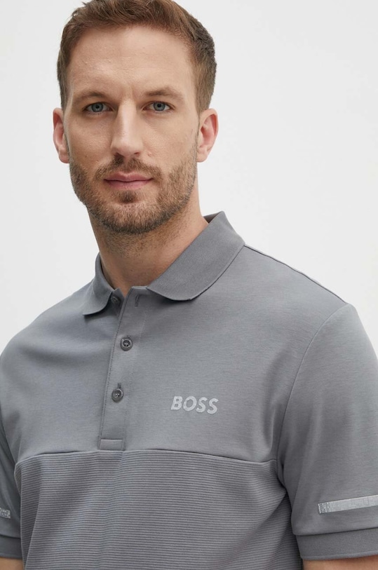 BOSS Green polo regular szary 50505849