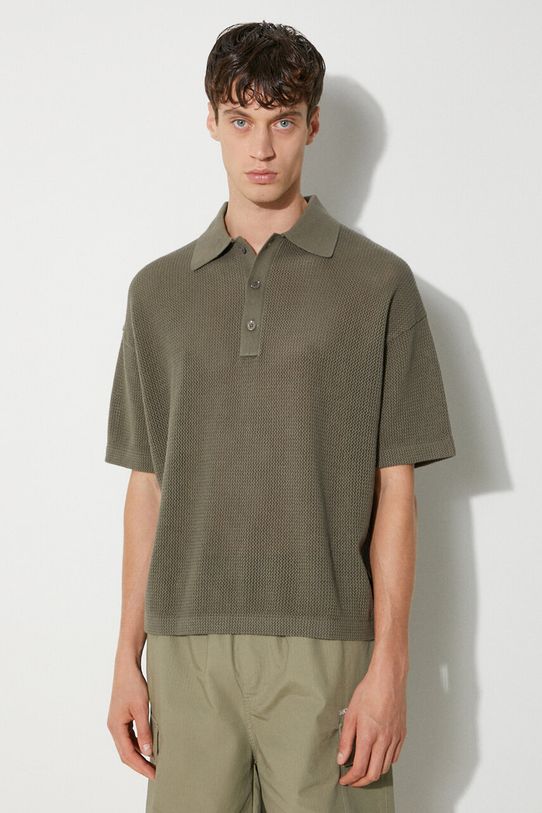 Odzież MKI MIYUKI ZOKU polo bawełniane Loose Gauge Polo LOOSE.GAUGE.POLO zielony