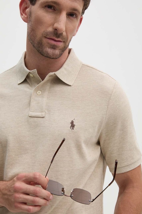 Бавовняне поло Polo Ralph Lauren бавовна бежевий 710534735