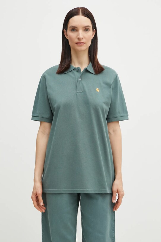 Pamučna polo majica Carhartt WIP S/S Chase Pique Polo I023807.2N0XX zelena AA00