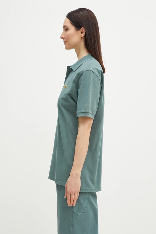 Pamučna polo majica Carhartt WIP S/S Chase Pique Polo zelena I023807.2N0XX