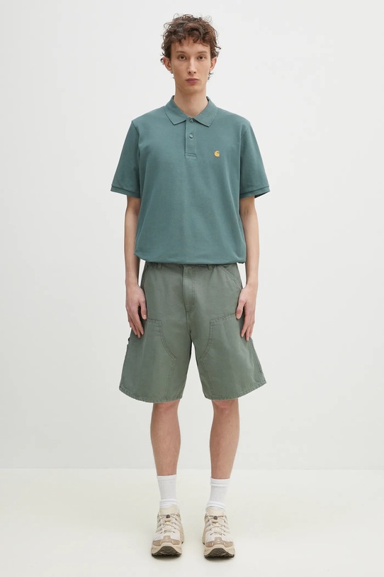 Pamučna polo majica Carhartt WIP S/S Chase Pique Polo I023807.2N0XX zelena