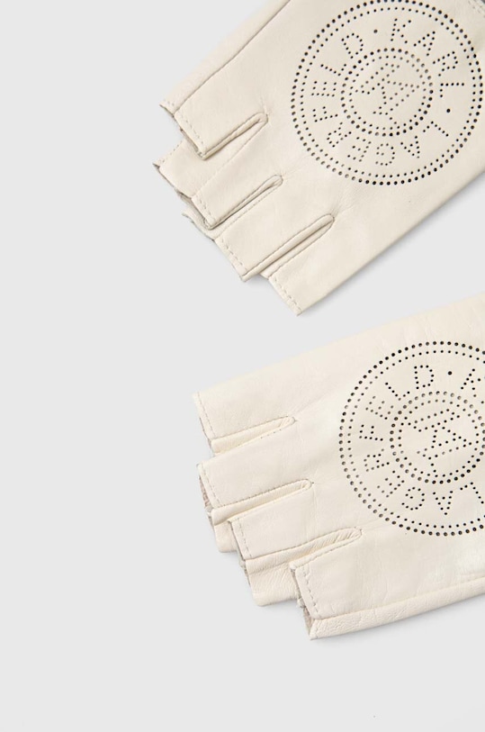 Karl Lagerfeld mitenki skórzane 231W3603 beżowy SS24