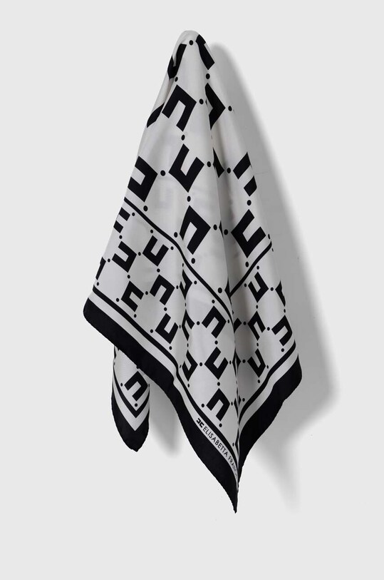 Elisabetta Franchi scialle in seta tessuto bianco FO04L41E2