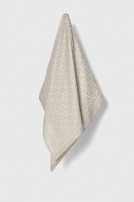 Μεταξωτό φουλάρι Calvin Klein ύφασμα μπεζ K60K611413