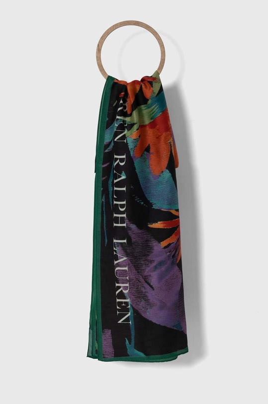 Lauren Ralph Lauren szal z domieszką jedwabiu tkanina multicolor 454937202