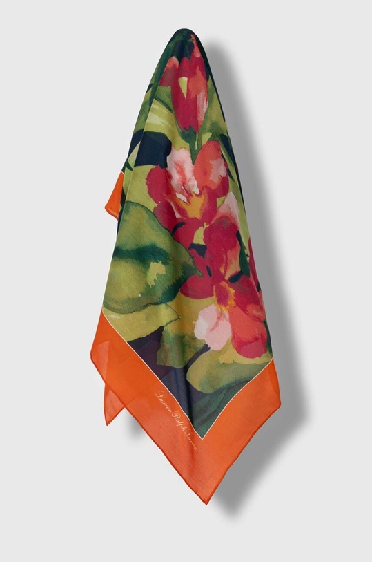 Lauren Ralph Lauren apaszka z domieszką jedwabiu z domieszką jedwabiu multicolor 454937209