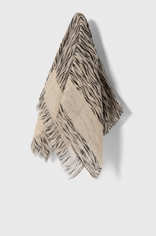 Patrizia Pepe chusta jedwabna tkanina beżowy 8F0037.A7E2