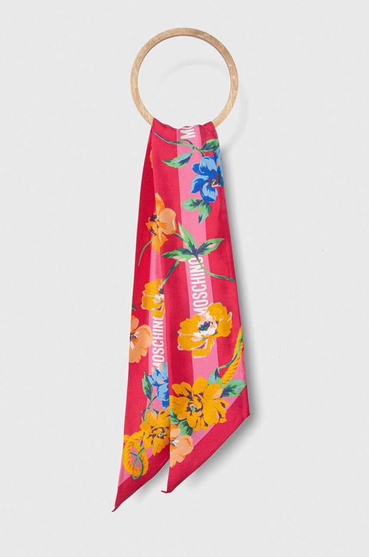Moschino apaszka jedwabna tkanina różowy M3091.3242