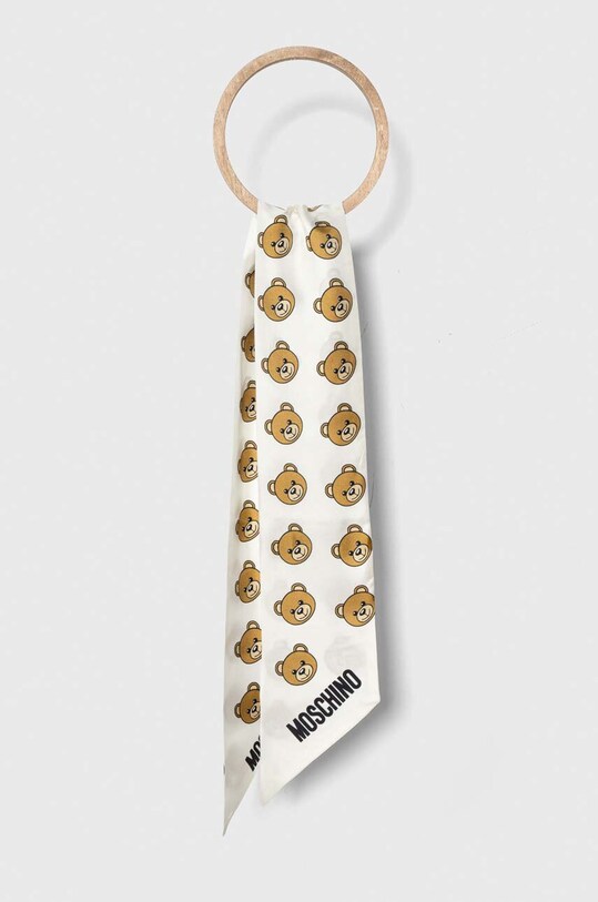 Svilena marama Moschino Planet friendly bijela M5708.E3242