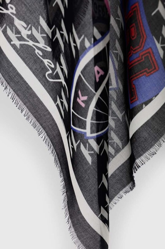 Karl Lagerfeld chusta z domieszką jedwabiu 240W3302 czarny SS24