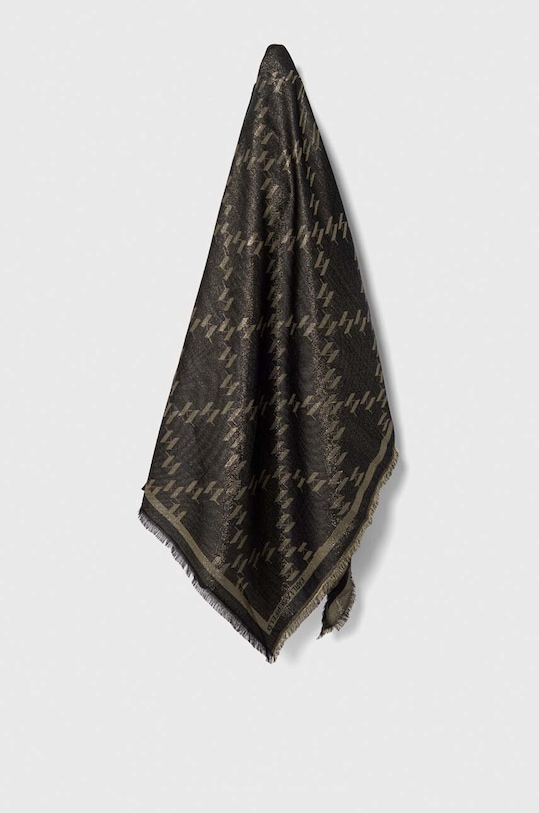 Karl Lagerfeld chusta z domieszką jedwabiu tkanina czarny 240W3305