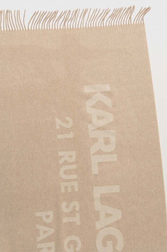 Karl Lagerfeld szalik wełniany 240W3309 beżowy SS24
