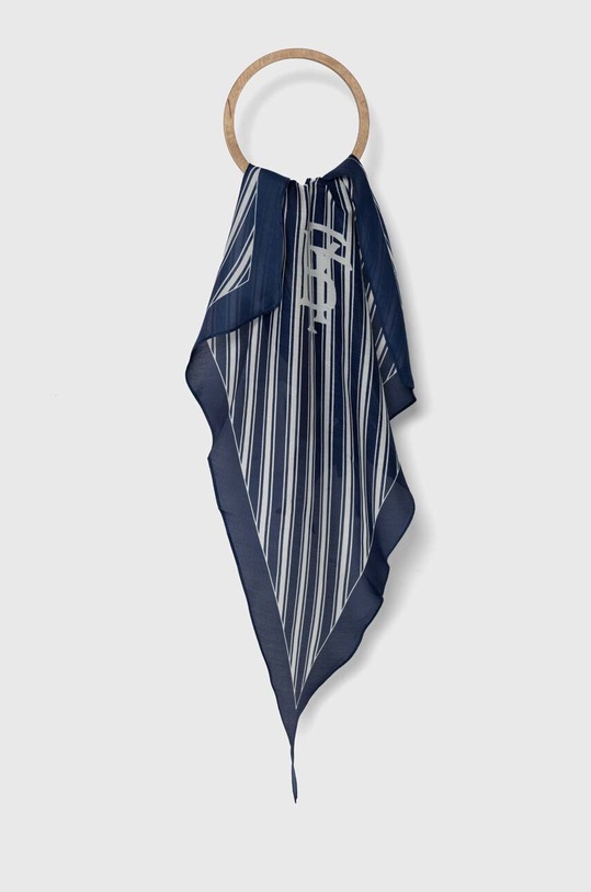 Lauren Ralph Lauren o esarfa cu un amestec de matase panza bleumarin 454943689