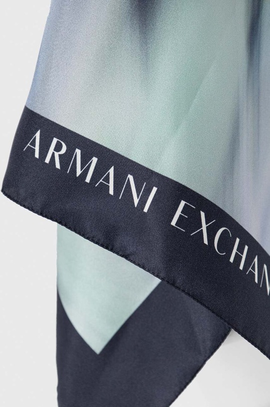 Armani Exchange apaszka jedwabna 944301.4R151 turkusowy SS24