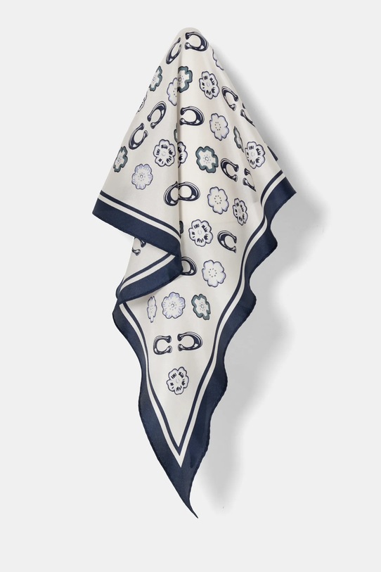 Hedvábný šátek Coach látka námořnická modř 29CQ746