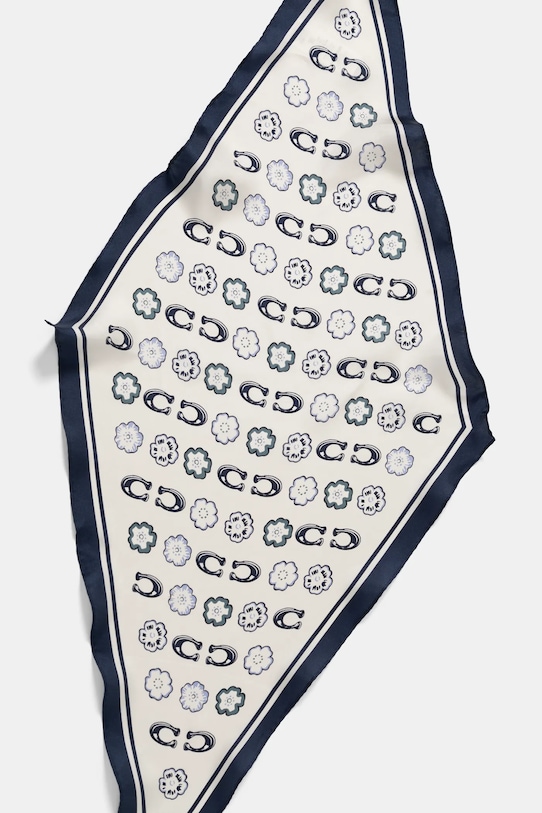 Hedvábný šátek Coach 29CQ746 námořnická modř AW24