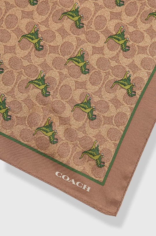 Coach apaszka jedwabna 29CJ655 brązowy SS24