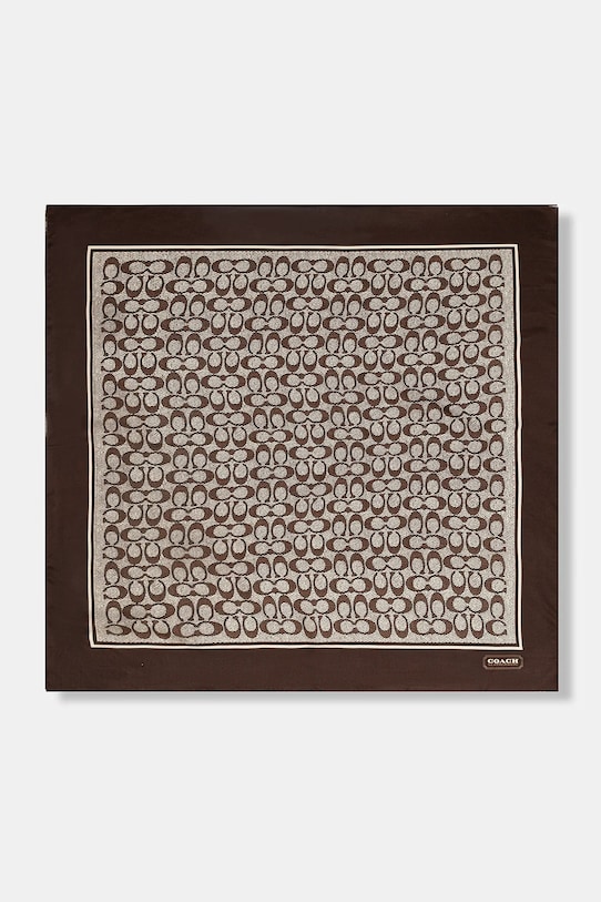 Coach chusta jedwabna tkanina brązowy 29C2755