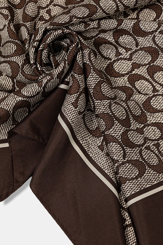 Coach chusta jedwabna 29C2755 brązowy AW25