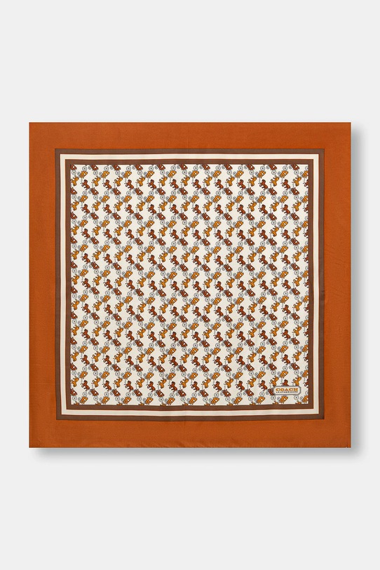 Coach chusta jedwabna tkanina brązowy 29CH153