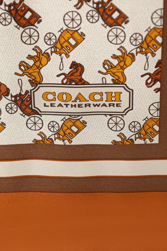 Coach chusta jedwabna 29CH153 brązowy AW25