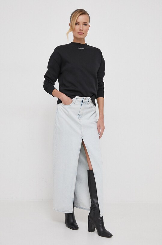 Calvin Klein Jeans spódnica jeansowa bawełna niebieski J20J222489