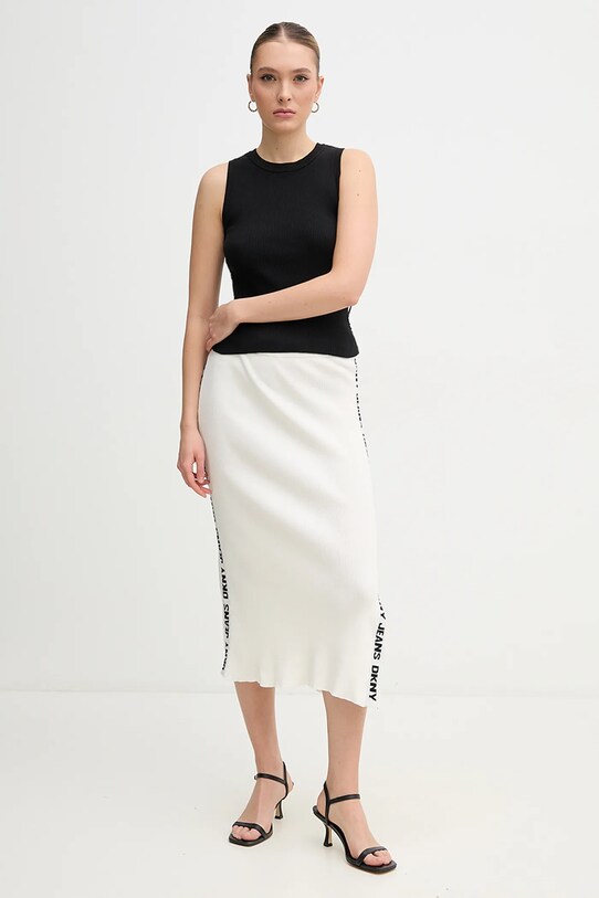 Dkny spódnica DJ4R0117 beżowy SS25