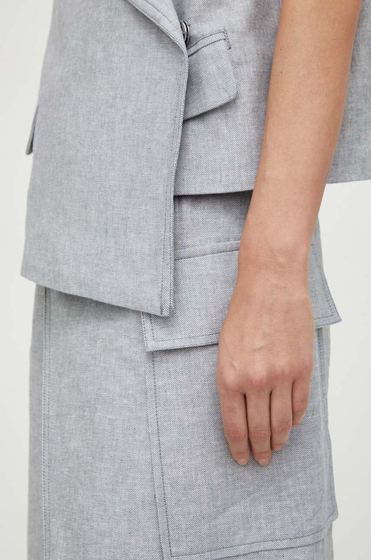 Remain spódnica lniana szary 501415515