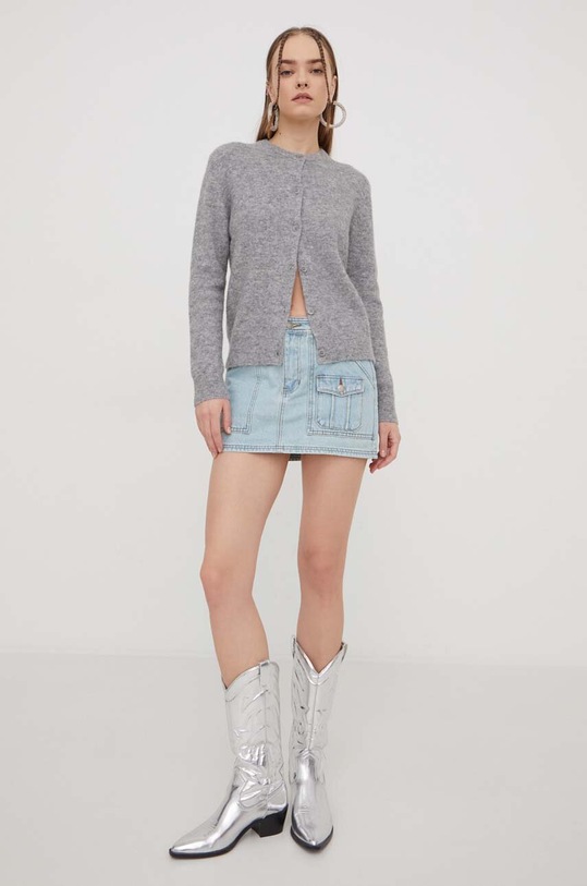 Rifľová sukňa Guess Originals W4RG50D4XY0 modrá SS24